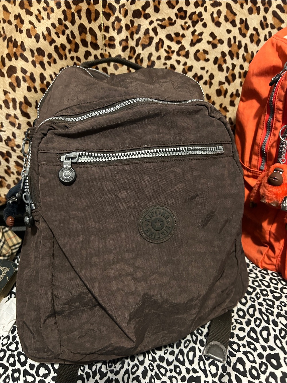 Kipling  2 bundle like new Orange Nylon Backpack - Casual Travel Daypack - Picture 3 of 9